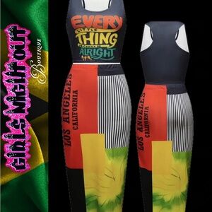 Graphic Two-Piece Crop Tank & Maxi Skirt Set